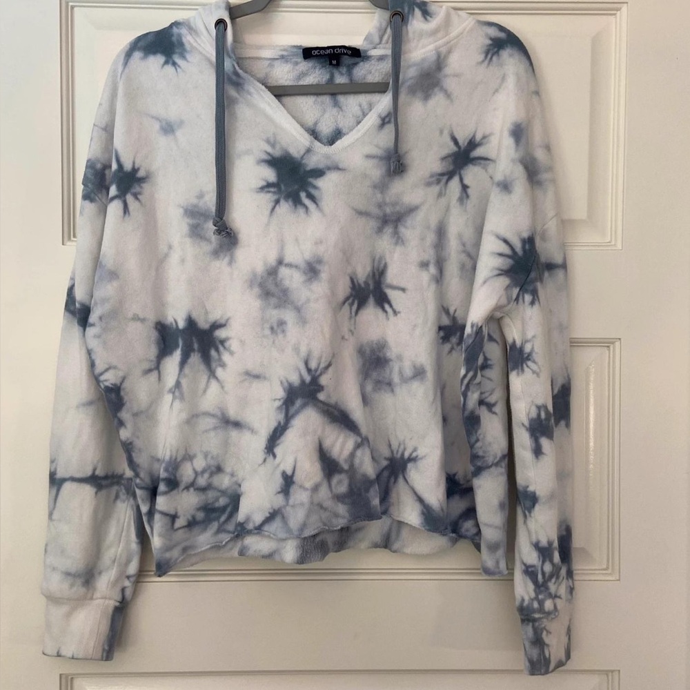 Ocean Drive Blue Tie-Dye Sweatshirt Relaxed Fit